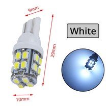 1Pcs 20SMD 1206 백색 자동 쐐기 빛 LED 3020 194 168 트럭 트레일러 RV 면허 통행 램프 독서 전구 DC 12v, [01] WHITE
