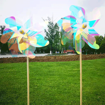 키득키득 PVC DIY 투명 홀로그램 입체꽃잎 바람개비 [5종 택1], PA3361 - 소 18CM