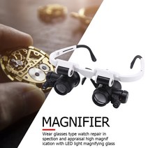 돋보기 확대경 블록렌즈8X/15X/23X 쌍안 헤드 착용 LED 돋보기 텔레스코픽 수리 유지 검사 더블 읽기 보석, 한개옵션0
