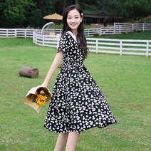 FANSYLI 중학생여여름한국판원피스소녀 스위트귀여운학생치마522호 5F