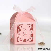 10PCS 횡단 사탕 Dragee 상자 천사 선물 아기 샤워 세례 생일 첫 번째 친교 Christening 부활절 장식, [39] pink bear