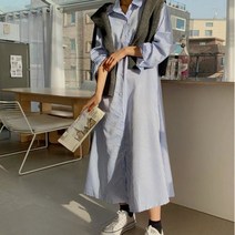 시드마켓 / 스트라이프 롱 셔츠 원피스 21R2121D 여성의류