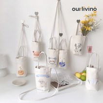 텀블러 캐리어 드링크백 테이크아웃 컵홀더 피크닉 에코백 산책 주머니, 지구곰