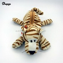 크기 6-7pcs 스트라이프 타이거 스몰 골프 공 가방 동물 지퍼 골프 가방 스포츠 용품 마스코트 참신 귀여운 선물, 카키색 옷감