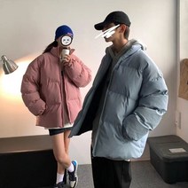 데일리 오버핏 웰론 숏패딩 점퍼 커플 빅사이즈 I4JK007