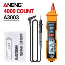 디지털 멀티 미터 클램프 메타 접지저항계 aneng a3003 펜 유형 4000 카운트, 주황색