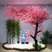 대형 인조나무 벚꽃 복사꽃 복숭아 데코 나뭇가지 조경 장식용, 단일사이즈, 확장형 1.8m