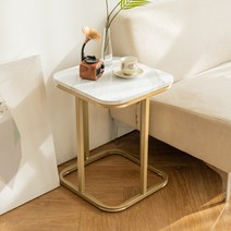 카사셈플리체 비앙코 골드 침실 거실 마블 인조 대리석 침대 쇼파 보조 협탁 ㄷ자 인테리어, 뉴 클래식테이블 400*400*500