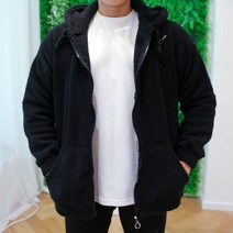 워너빅 남자 여자 양털 뽀글이 후드 후리스 집업