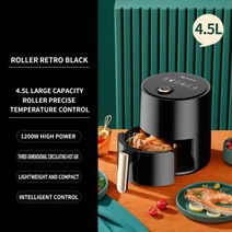 스팀에어프라이어 스마트 전기 공기 프라이 6L 45L 자동 대용량의 가정용 멀티 360 ° 베이킹 LED 터치 깊은, 4.5L Black+EU