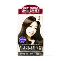 복스마켓 +[복스마켓]+_ 레몬옐로우 새치커버 블루블랙 크림염색약 O7 체리레드 컬러염색, option__ BTM 려 새치크림 4N 짙은갈색 3회