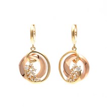 [비앤비골드]14K18K 써클 콤비 원터치귀걸이 JNE3101