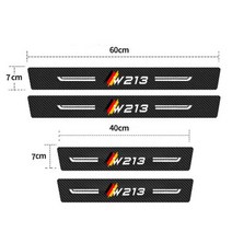 벤츠 W213 로고 도어 문턱 데칼 실 트림 안티 킥 스티커 페달 가드 트렁크 스트립 테이, 4Pcs door sill