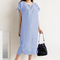 와일드펫 여성 쿨 썸머 드림 스트라이프 롱 원피스 루즈핏