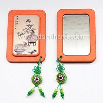 한지 사각손거울만들기 DIY 한지공예 만들기세트 두리한지공방, 04.민화직사각손거울(4-7)_주황