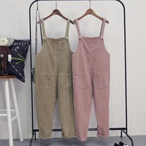 여자 멜빵 바지 점프수트 오버룰 롱팬츠 2컬러