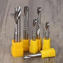 2pc 3a 클래스 cnc 엔드 밀 mdf 카바이드 밀링 커터 pvc 나무 커터 용 단일 플루트 나선형 커터 tugster 스틸 라우터 비트, 10x52