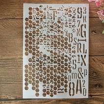 쓰기용품 A5 21cm 육각 번호 스텐실 페인팅 스크랩북 색소 엠보싱 앨범 장식 템플릿, [01] A