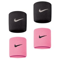 나이키 스우시 손목밴드 4P, 블랙 핑크