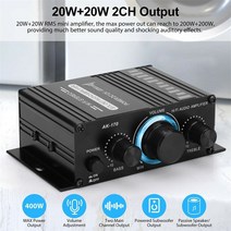 헤드폰 앰프 ak170 hifi 디지털 스테레오 오디오 전력 증폭기 2 채널 400w 12v fm 라디오 마이크 자동차 미니 사운드 amplificador 보드 홈 시어터, 없음