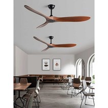 원목 천장 실링팬 52인치 북유럽풍 인테리어 아파트, 화이트 60인치(152cm)+24W +듀얼컨트롤