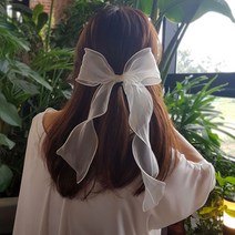 민트에이 오간자 리본핀 셀프웨딩 헤어악세사리 브라이덜샤워 소품 쉬폰 왕리본 머리핀