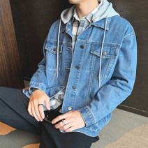데님 캐주얼 이쁜 남자 봄 자켓 청 후드 데이트나들이패션코디 빈티지 예쁜 87m 오토바이 자켓 남자 청