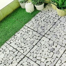마당 발코니 베란다 정원 장식 셀프 인테리어 자갈 자기질 타일, 1개(한조각)30x30cm, 믹스무광자갈