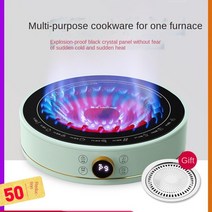전기 세라믹 오븐 가정용 유도 밥솥 휴대용 차 스토브 9 기어 2200W 220V, 02 light green_01 미국