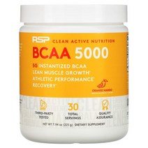 RSP Nutrition BCAA 5000 인스턴트화된 오렌지 망고맛 5000mg 225g(7.94oz)