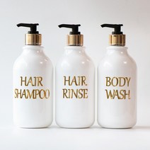 위띵크 골드 레터링 욕실디스펜서 샴푸통 모던 520ml 3종세트, 1개
