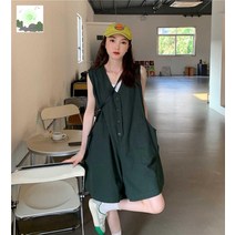 점프슈트 오버핏 나시 멜빵바지 반바지 팬츠 여름