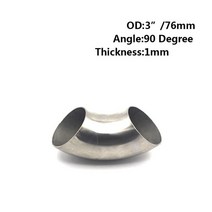 흡기매니폴드 51mm 60mm 63mm 76mm od 위생 맞대기 용접 90도 엘보 벤드 파이프 304 스테인레스 스틸 자동차 배기관 머플러 용접 파이프