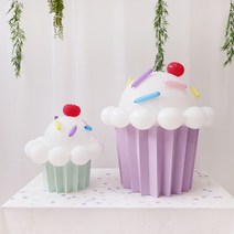 파티마니또_아이스크림 컵케익 파티 풍선세트 벌룬킷 키즈 생일파티, Small 아이스크림 컵케익 (민트)