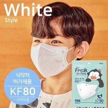 에버프레쉬 에어 새부리형 황사마스크 소형 KF80 화이트, 10개, 1개입