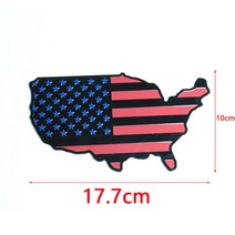 Flag Map Sticker Auto Fender Emblem National Car Stickers for Cars 트럭 노트북 알루미늄 합금 For USA UK Germany, [03] USA-Black red, 03 USA-Black red, 1개