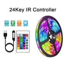 스마트무선블루투스태그 IOS 및 안드로이드 USB LED 스트립 조명 RGB 5050 2835 블루투스 앱 제어 유연한 램프 테이프 리본 다이오드 럭스 TV 백라이트 방 장식, 27.IR Controller  RGB 505015M