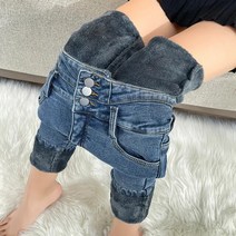 ZOENOVA 플리스 벨벳 신축성 청바지 두꺼운 하이웨이스트 스키니 팬츠 캐주얼 스트레이트 진 여성 저깅 겨울