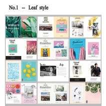 사진 촬영용 INS 앨범 매거진 촬영 배경 DIY 장식 액세서리 28x21 cm, No.1 Leaf style