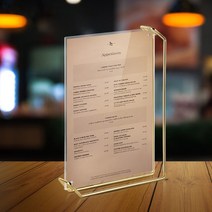 A4 네일샵철제메뉴판 미용실금색가격표 테이블 카운터, 상품선택, 로즈골드 소