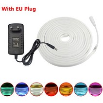 네온플렉스 DC 12V 스트립 Lexible LED 네온 고무 방수 바 라이트 IP67 플렉스 문자열 야외 간판 장식, [03] EU Plug With strip, [08] 12M 2 DC head, [05] Blue