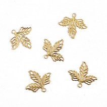 10pcs 선조 꽃 잎 포장 스크랩북에 대 한 금속 매력 DIY 쥬얼리 공예 랩 귀 액세서리, 02 25x23mm Gold 10Pcs