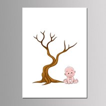 스크랩북 소박한 양장본 위한 용품 게스트 아기 소녀 소년 세례 호의 50x70cm DIY 지문 트리 서명 책 생일 선물 인쇄 캔버스 그림, [04] 50x70cm, [01] BB6