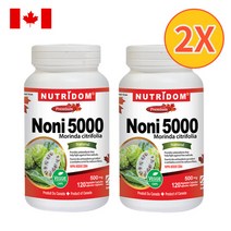 (2팩 할인세트) 뉴트리돔 캐나다 노니 500mg 5배 고농축 노니분말 120캡슐 N216