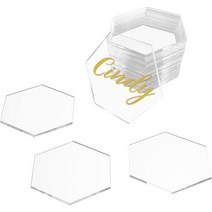 타일절단기 타일커팅기 투명 아크릴 육각형 빈 장소 카드 웨딩 장식 레이저 컷 시트 일반 타일 DIY 테이블, 01 Clear_01 8X7CM  20pcs