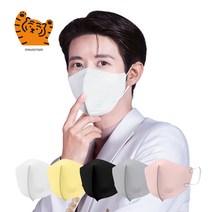 무직타이거 KF94 새부리형 2D 일회용 캐릭터 패션 마스크 대형와이드, 블랙, 25매