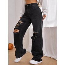 l2023신상l SHEIN EZwear 찢어진 와일드 데님 팬츠 201258