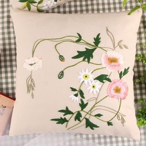 베개 diy 소파 쿠션 만들기 재료 패키지 정신 수양, 행복이 깃듬 [자수스트레치/베개심 없음]