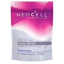 NeoCell Beauty Bursts 네오셀 뷰티 버스트 콜라겐 타입1&3 히알루론산   비타민C 후르츠펀치맛 60소프트츄, 60개입, 1개