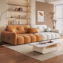 패브릭 침대형 3인용쇼 가구박람회 가죽 쇼파 1인소파 리클라이너 전동 1인용 소파베드, 화이트+생강항균고양이스크래치천베이비프리스